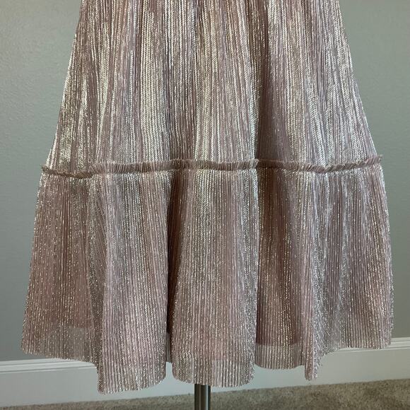 XSCAPE Women's Cocktail Dress Size 8 Pink Metallic Sleeveless Fit and Flare Mini - Picture 7 of 12